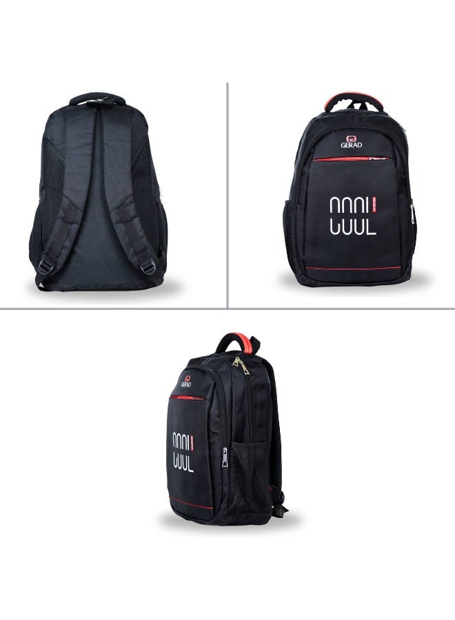 GERAD backpack-black with red accents-business school travel daypack for men and women - Image 4